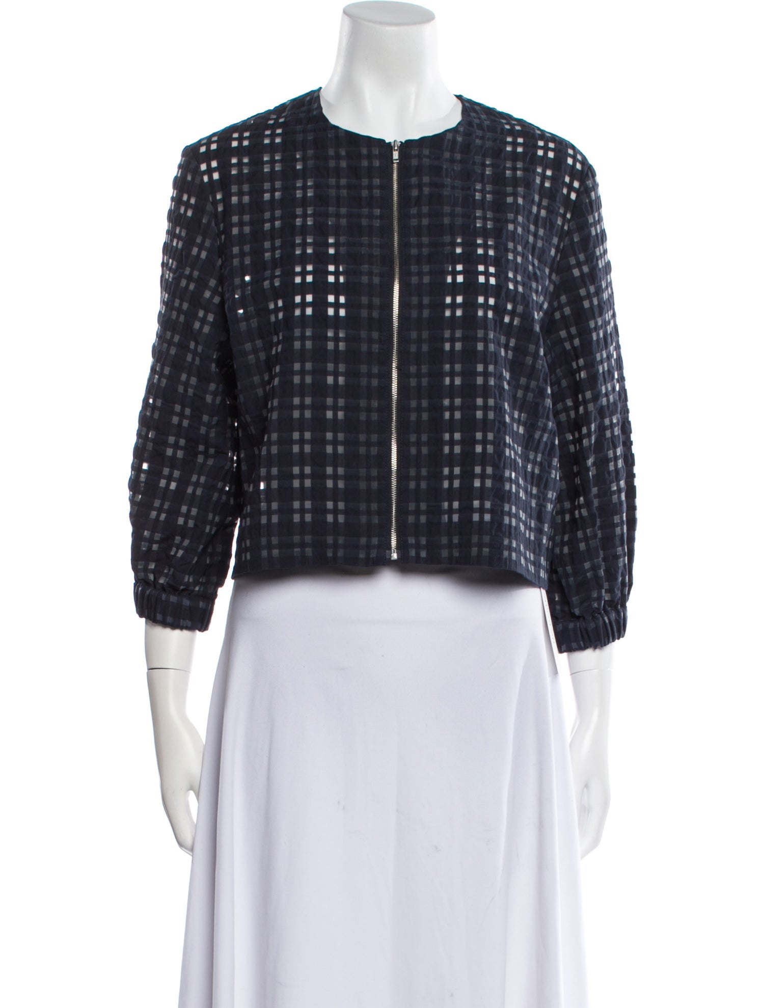 Barney's New York Plaid Print Evening Jacket